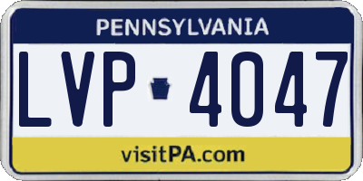 PA license plate LVP4047