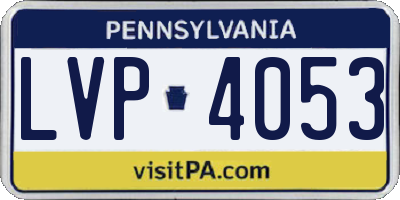 PA license plate LVP4053