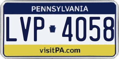 PA license plate LVP4058