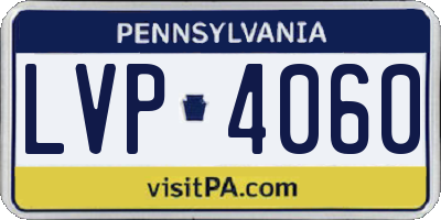 PA license plate LVP4060