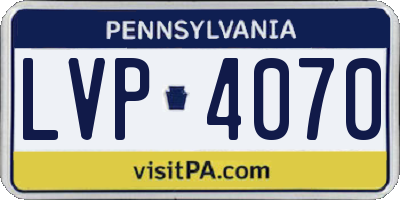 PA license plate LVP4070