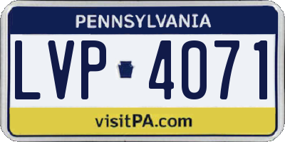 PA license plate LVP4071
