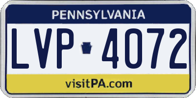 PA license plate LVP4072