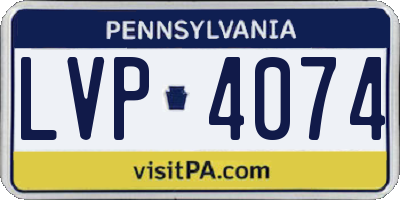 PA license plate LVP4074