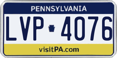 PA license plate LVP4076