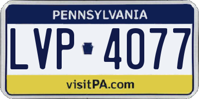 PA license plate LVP4077