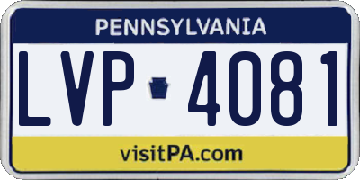 PA license plate LVP4081