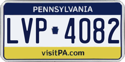 PA license plate LVP4082