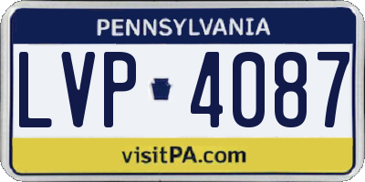 PA license plate LVP4087