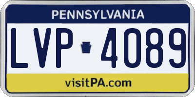 PA license plate LVP4089