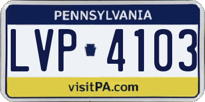 PA license plate LVP4103