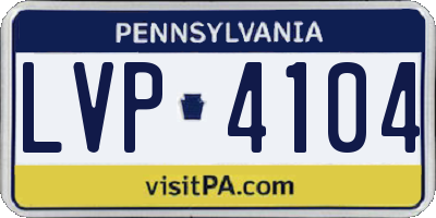 PA license plate LVP4104