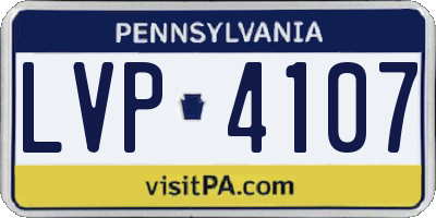PA license plate LVP4107