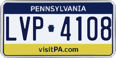 PA license plate LVP4108