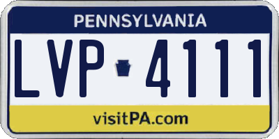 PA license plate LVP4111
