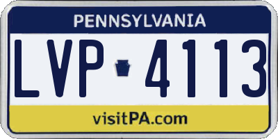 PA license plate LVP4113
