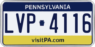 PA license plate LVP4116