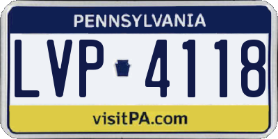 PA license plate LVP4118
