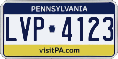 PA license plate LVP4123
