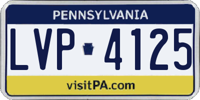 PA license plate LVP4125