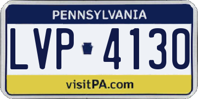 PA license plate LVP4130