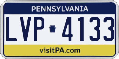 PA license plate LVP4133