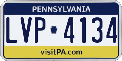 PA license plate LVP4134