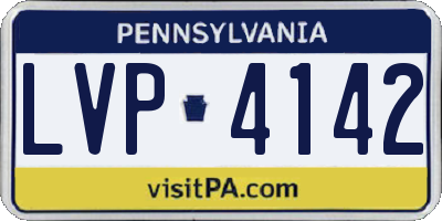 PA license plate LVP4142