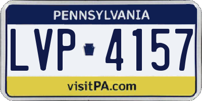 PA license plate LVP4157