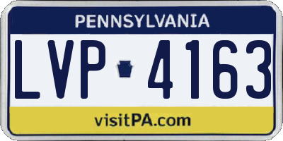 PA license plate LVP4163