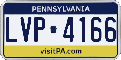 PA license plate LVP4166