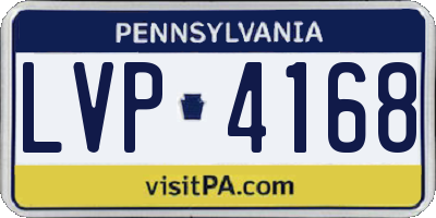 PA license plate LVP4168