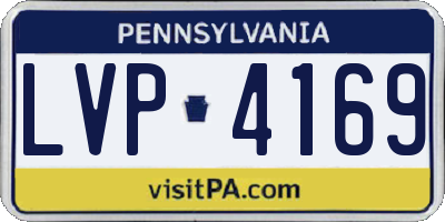PA license plate LVP4169