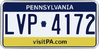 PA license plate LVP4172