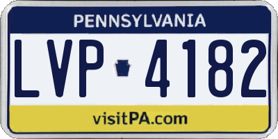 PA license plate LVP4182