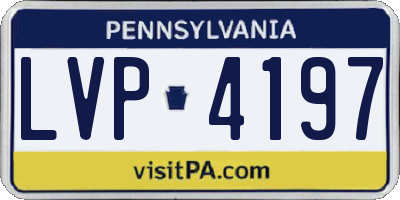 PA license plate LVP4197