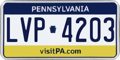 PA license plate LVP4203