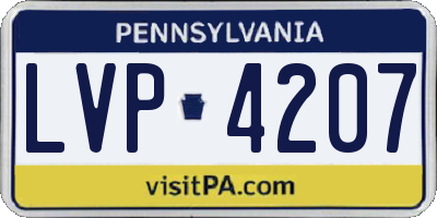 PA license plate LVP4207
