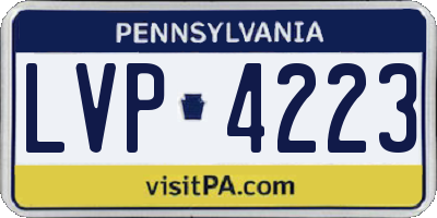PA license plate LVP4223