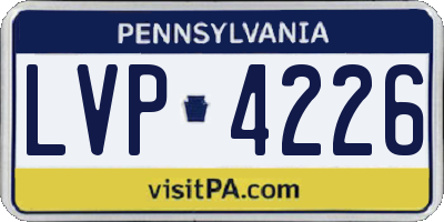 PA license plate LVP4226