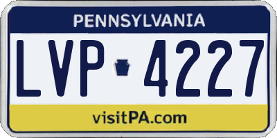 PA license plate LVP4227