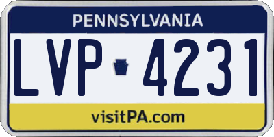 PA license plate LVP4231