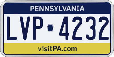 PA license plate LVP4232