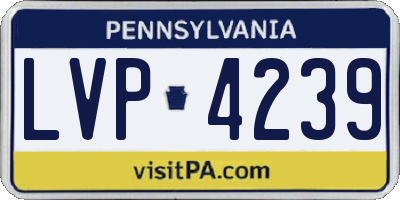 PA license plate LVP4239