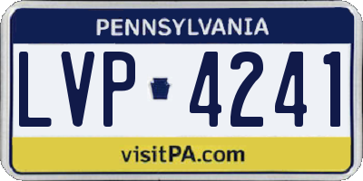 PA license plate LVP4241