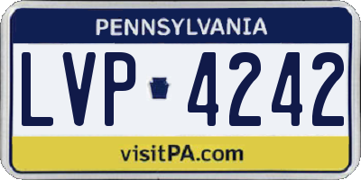 PA license plate LVP4242