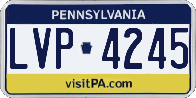 PA license plate LVP4245