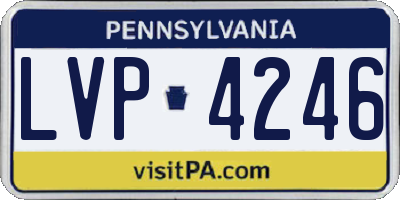 PA license plate LVP4246