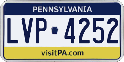 PA license plate LVP4252