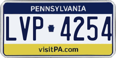 PA license plate LVP4254